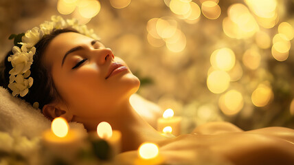 Fototapeta premium Mother's day spa day the relaxation and joy of a mother enjoying a spa day