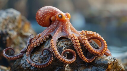 Obraz premium Octopus on Rock