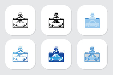 valet parking icons with various design styles