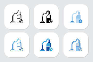 vacuum cleaner icons with various design styles