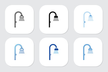 shower icons with various design styles