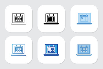 Fototapeta premium online reservation icons with various design styles