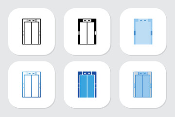 elevator icons with various design styles