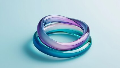 Naklejka premium 3D Render Of Blue And Purple Glass Rings
