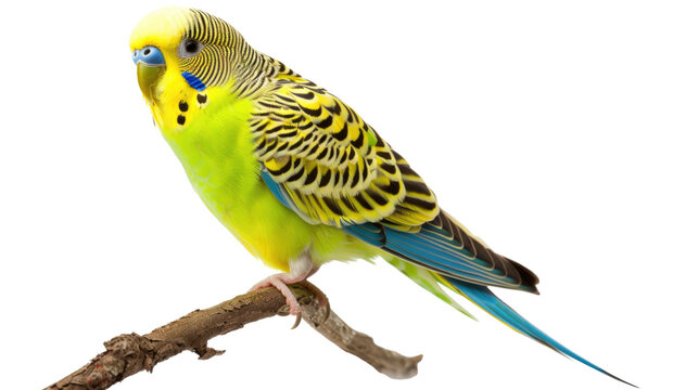 green budgie isolated on transparent background
