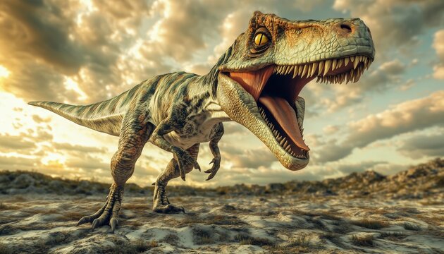 3d Render Illustration Of A Dinosaur. This Artwork Showcases A Realistic Representation Of A Dinosaur Through Detailed 3d Rendering Techniques.