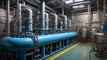 Large Industrial Boiler Room and Water Tank