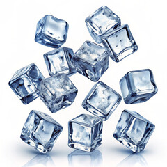 Obraz premium flying ice cubes. generative ai