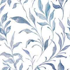 Watercolor navy blue floral pattern