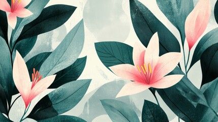 Elegant Wallpaper, Plants Showcase on Minimalism Backdrop: Capturing Vitality and Radiant Beauty, Graphic Resources, 