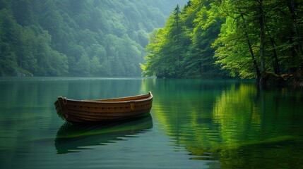 Obraz premium Rowing Boat on Lake