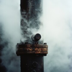 Pipes – Macro Shot of Steam Emitting from a Valve Pipe Offering a Gritty Industrial Feel