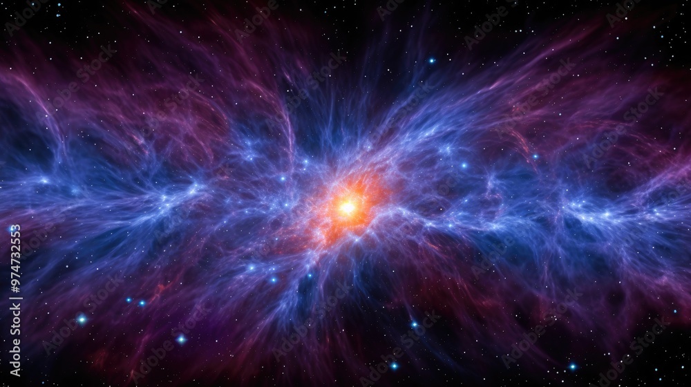 Canvas Prints a vibrant nebula glows in the vast expanse of space, its swirling colors and cosmic dust creating a 