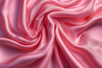 Obraz premium A Close-Up of Soft Pink Wrinkled Silk Fabric