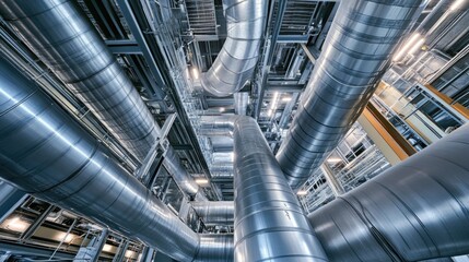 Pipes – Industrial Pipes Connected in a Complex Network Creating Patterns