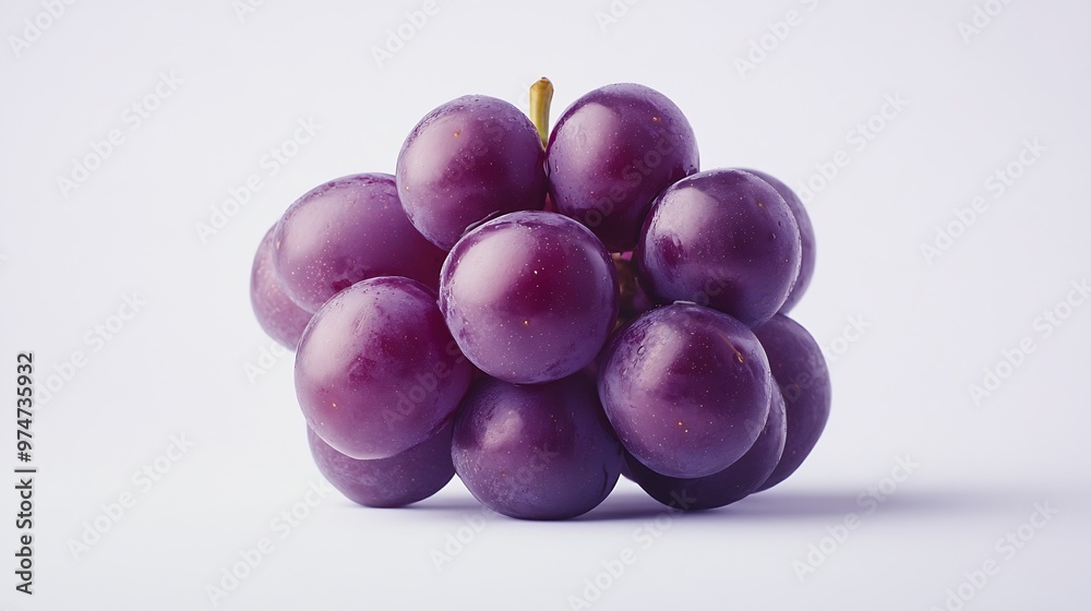 Aufkleber Red grape isolated on white background with clipping path : Generative AI