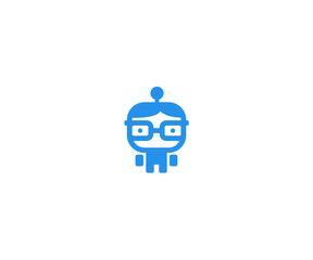 Modern & Minimalist Robot Geek Icon For Logo Design