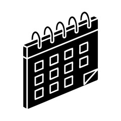 Calendar icon in minimal black and white design