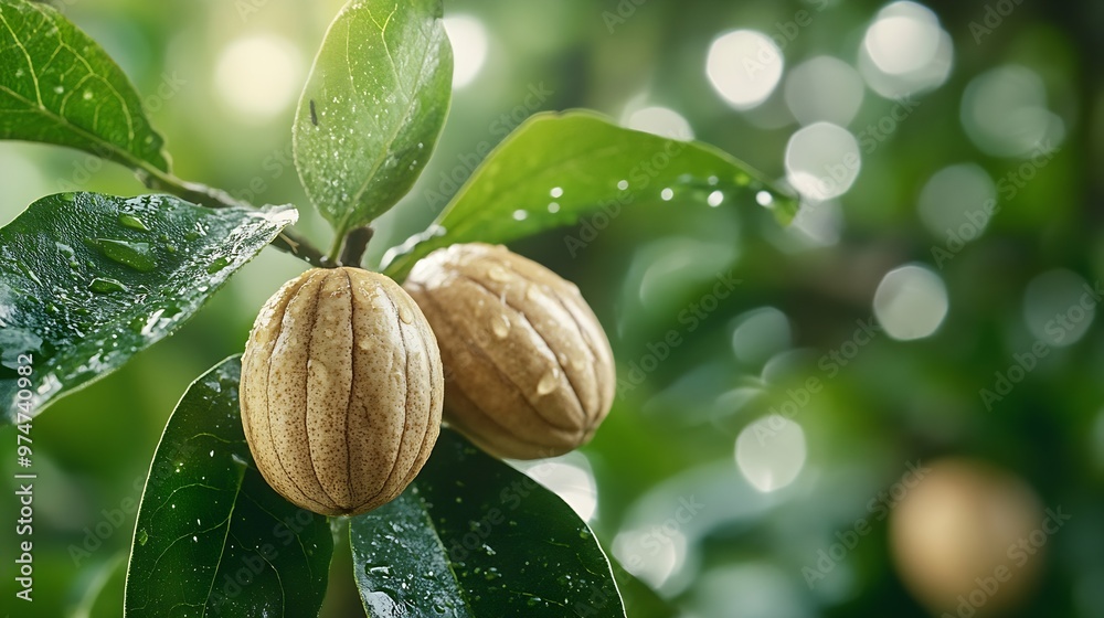 Poster nutmeg is a plant in the form of a tree that originates from the banda islands maluku the fruit is o