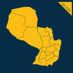Obraz premium Paraguay map