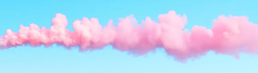 Fototapeta premium A soft pink smoke drifting across a clear blue sky, creating a dreamy and whimsical atmosphere for creative projects.