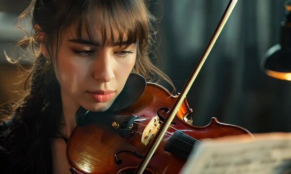 A talented violinist captivates with a soulful performance in an intimate setting