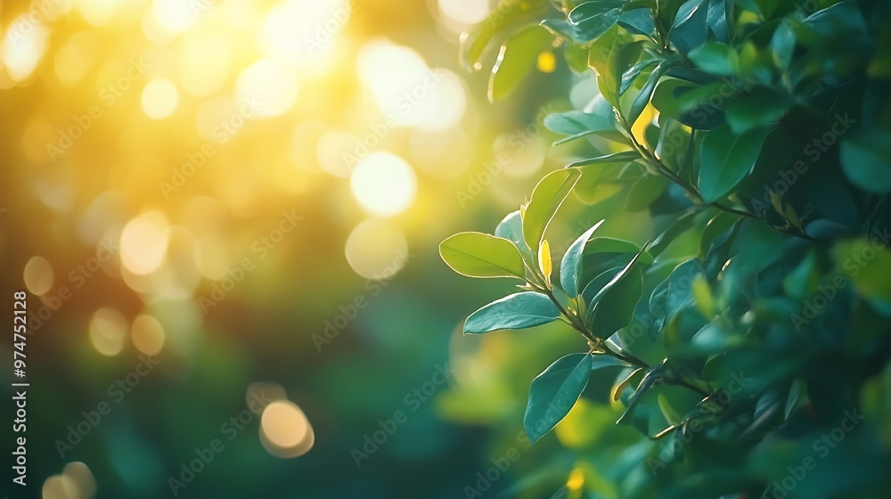 Leinwandbilder defocused or blur with bokeh background of garden trees in sunny day : generative ai