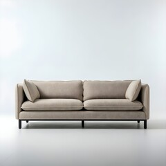 Gray sofa isolated on a white background.	