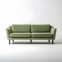 Fototapeta premium Green sofa isolated on a white background. 