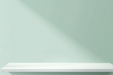 Obraz premium Light green and white background, simple geometric shapes