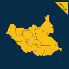 Obraz premium South Sudan map