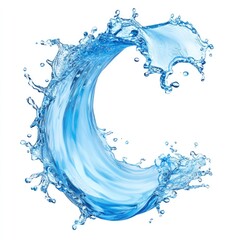 Obraz premium Floating Water Wave Splash in Light Blue Hue Isolated on White Background