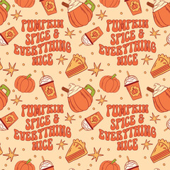 Pumpkin Spice Everything Nice Pattern Design Perfect for the Autumn Season and Festivities
