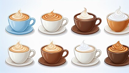 Obraz premium Icon set a cup of coffe