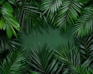 A hidden jungle waterfall with vines and palm fronds swaying in the breeze waterfall, jungle, tropical wind