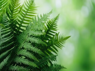 A group of tropical ferns swaying in unison in the warm breeze, set against a backdrop of jungle trees tropical ferns, jungle, wind