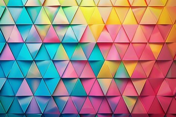 Abstract colorful geometric background with triangles and a rainbow color gradient