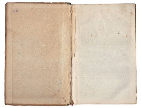 Vintage empty background of old book paper texture isolated