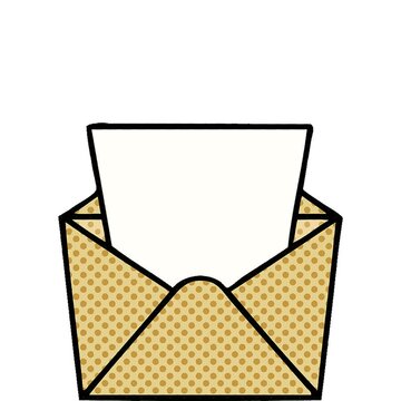 comic book style quirky cartoon dollar in envelope