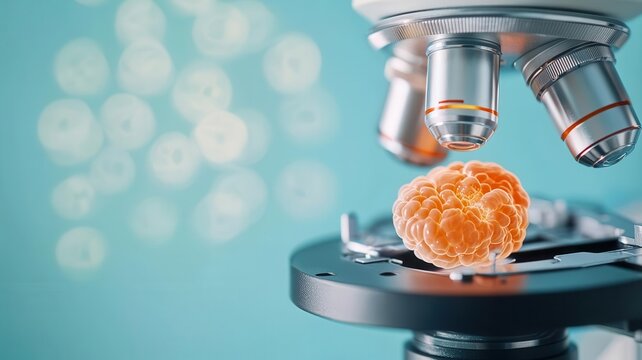 Embryo development after ICSI treatment, showing cell division under a microscope, representing success in fertilization ICSI, embryo development
