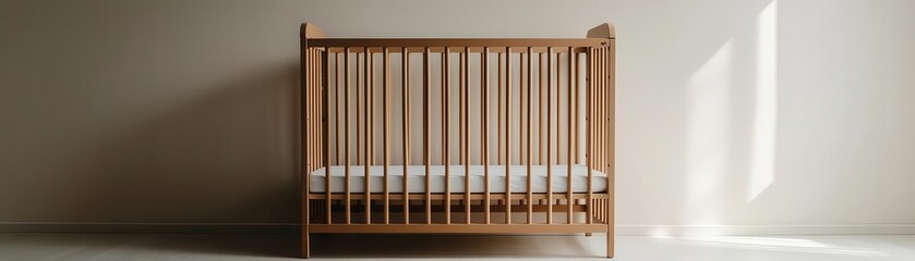 Empty baby crib in a softly lit room, representing the hopes and struggles of infertility infertility, symbolism