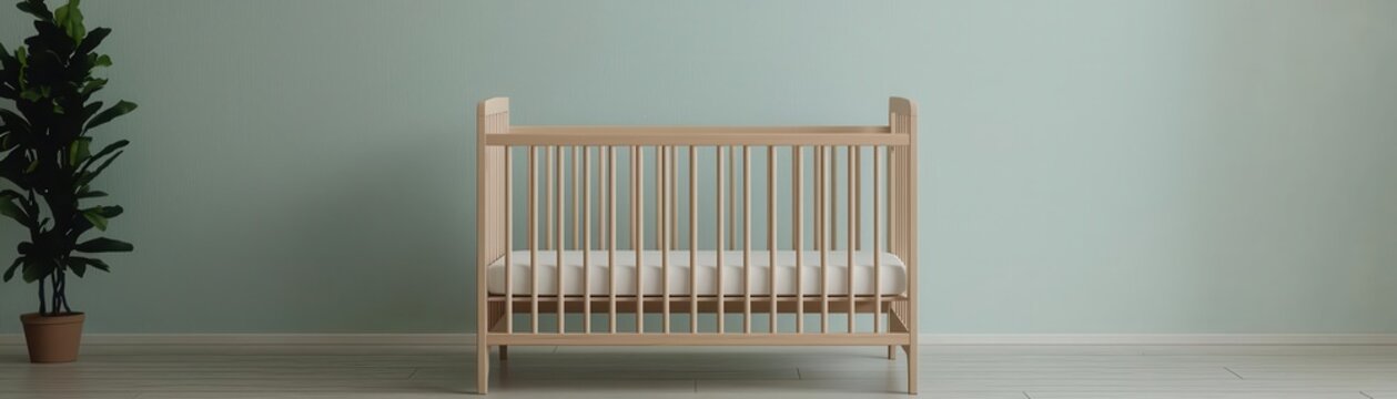 Empty baby crib in a softly lit room, representing the hopes and struggles of infertility infertility, symbolism