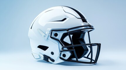Stylish white football helmet with sleek design, perfect for showcasing sports gear and safety in athletic environments.