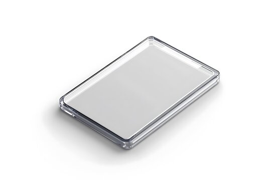 Plastic trading card mockup, side view