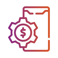 financial technology gradient icon