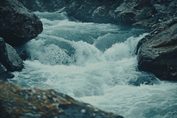 Rapids Flowing Through Rocky Terrain