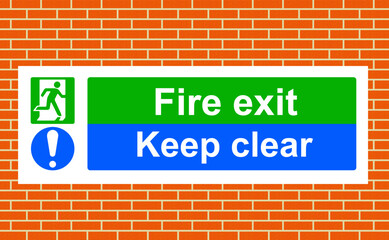 Obraz premium File exit keep clear sign on the wall