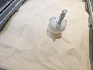 Sugar in a giant container at the supermarket