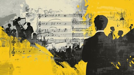 Fototapeta premium Abstract Orchestra Performance: A Symphony of Color and Sound
