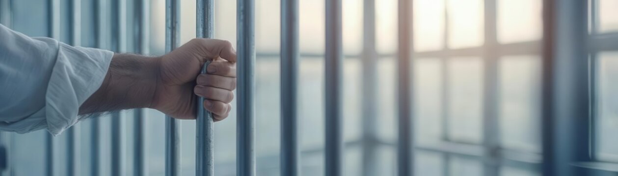 The prisoner handles the prison in jail no freedom concept